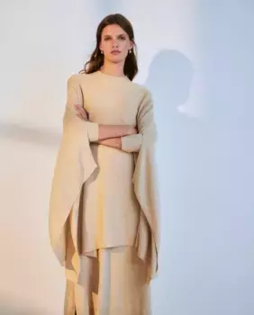 Закрытое женское пончо с воротником Перкинс Woman El Corte Ingls, коричневый