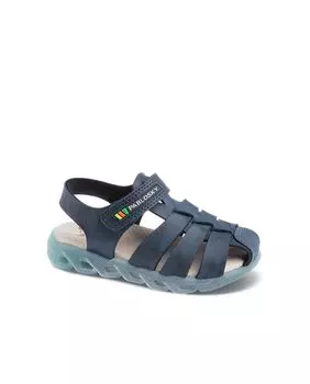 Закрытые босоножки для мальчика с темно-синей застежкой на липучку Pablosky