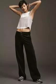 Закрытые вельветовые джинсы Jurdy со средней посадкой и широкими штанинами, коричневый