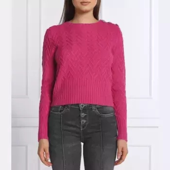 Закрытый свитер стандартного кроя с добавлением шерсти Liu Jo, фуксия