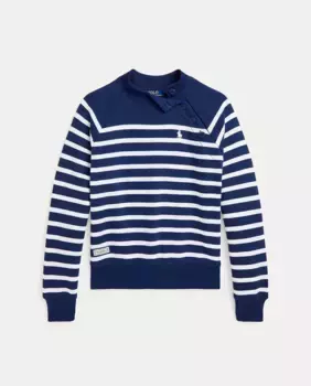 Закрытый свитшот для девочек с воротником Perkins Polo Ralph Lauren, тёмно-синий