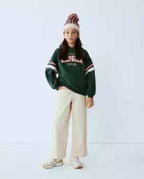 Закрытый свитшот для девочки с капюшоном Kids El Corte Ingls, зеленый