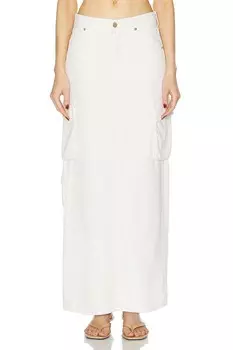 ЗАКУСКИ! Юбка-карго Fun с глубоким вырезом MOTHER, цвет Natural