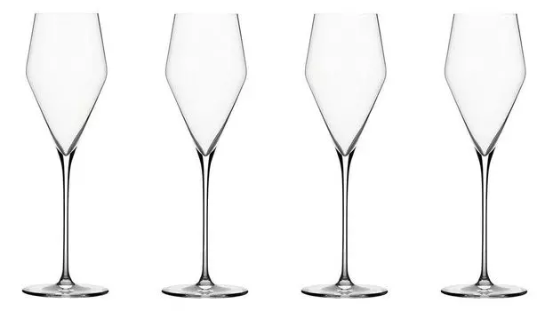 Zalto 4 бокала Бокал для шампанского 11552 x 2 + бесплатный набор из 4 трубочек EKM Living из нержавеющей стали