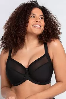 Замечательный бюстгальтер-балконет Curvy Kate, черный