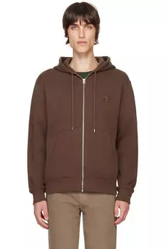 Замковая худи с логотипом головы лисы Maison Kitsun, цвет firewood