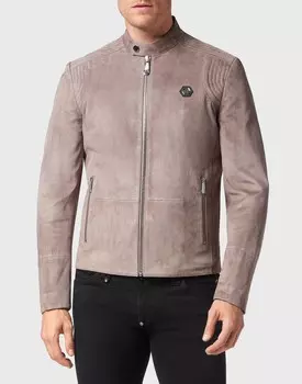 Замшевая дутая куртка Philipp Plein, серый