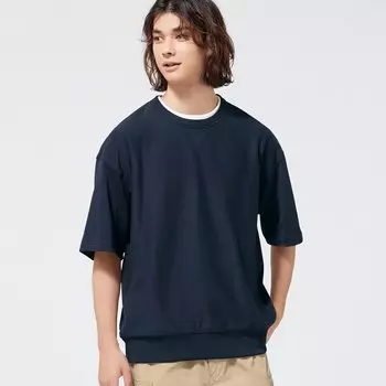 Замшевая футболка GU, темно-синий