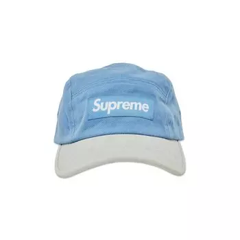 Замшевая кепка Supreme с козырьком, светло-голубая