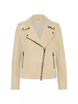 Замшевая косуха с монили Brunello Cucinelli, цвет cedar