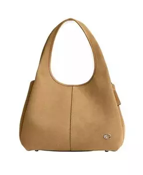 Замшевая кожаная сумка через плечо Lana среднего размера COACH, коричневый