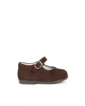 Замшевая кожаная сумка Мэри Джейн для девочки с пряжкой Pisamonas, коричневый