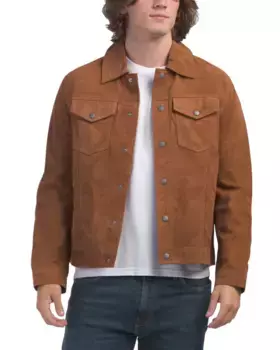 Замшевая куртка дальнобойщика Cole Haan, цвет Cognac