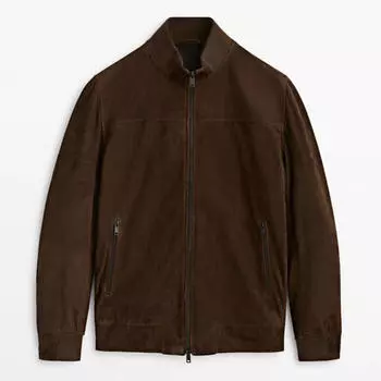 Замшевая куртка Massimo Dutti Suede, коричневый