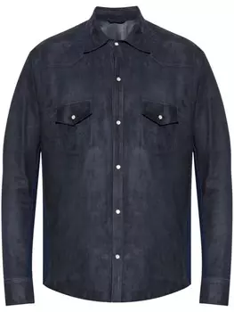 Замшевая куртка-рубашка Eleventy, синий