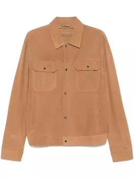 Замшевая куртка-рубашка Emporio Armani, нейтральный