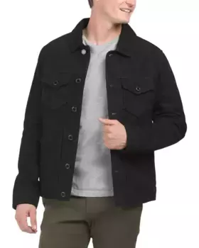 Замшевая куртка с четырьмя карманами Karl Lagerfeld Paris, черный