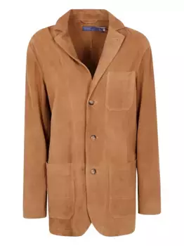Замшевая куртка с тремя пуговицами POLO RALPH LAUREN, коричневый