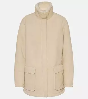 Замшевая куртка voyageur на подкладке из овчины Loro Piana, белый