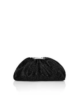 Замшевая мини-сумка-подушка Crystal Philipp Plein, черный