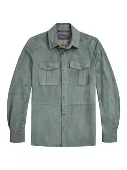 Замшевая рубашка с пуговицами спереди Ralph Lauren Purple Label, зеленый