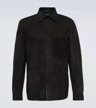 Замшевая рубашка Zegna, Blk Sld