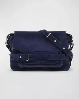 Замшевая сумка через плечо Beacon на молнии Proenza Schouler, цвет Deep Navy