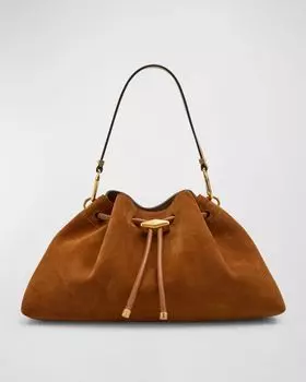 Замшевая сумка через плечо Cinch Jimmy Choo, цвет Tan/Light Gold