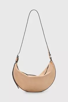 Замшевая сумка Halfmoon Allsaints, бежевый