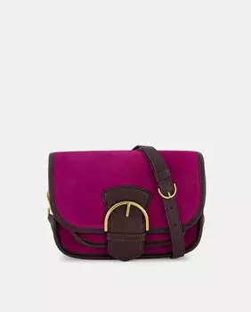 Замшевая сумка на плечо фуксии с клапаном Latouche, фиолетовый
