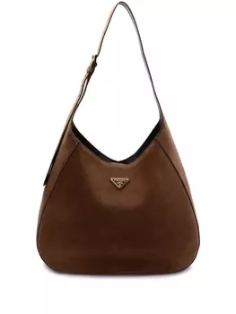 Замшевая сумка Prada через плечо, коричневый
