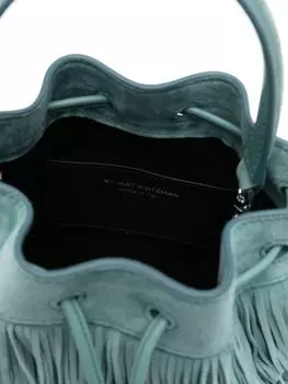 Замшевая сумка Rae с бахромой Stuart Weitzman, зеленая