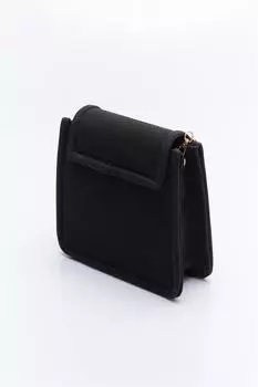 Замшевая сумка-раскладушка черная Kayra