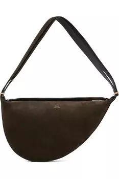 Замшевая сумка-слинг с вырезом Toteme, цвет pepper