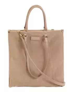 Замшевая сумка-тоут с двумя отделениями и двойной ручкой, сделано в Италии Viola Castellani, цвет Cappuccino