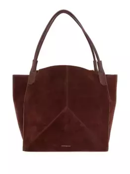 Замшевая сумка-тоут VICTORIA BECKHAM, коричневый