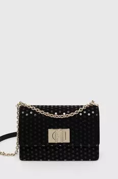 Замшевая сумочка Furla, черный