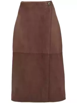 Замшевая юбка миди YVES SALOMON, коричневый