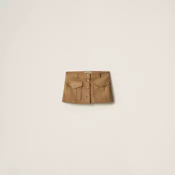 Замшевая юбка Miu Miu, коричневый