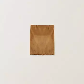 Замшевая юбка Miu Miu, серый