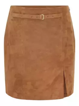 Замшевая юбка с поясом Vince, коричневый