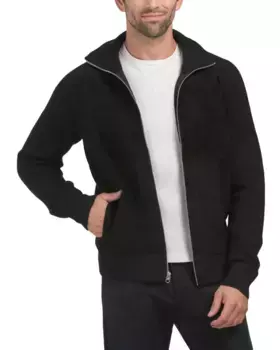 Замшевое пальто Эндрю на молнии спереди Rag & Bone, черный