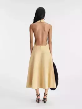 Замшевое платье-бретелька Фавола Jacquemus, бежевый