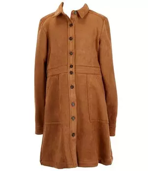 Замшевое платье на пуговицах спереди A Loves A Little Girls 2T-6X, коричневый