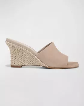 Замшевые эспадрильи Pia на танкетке Vince, цвет Taupe Clay Beige Leather