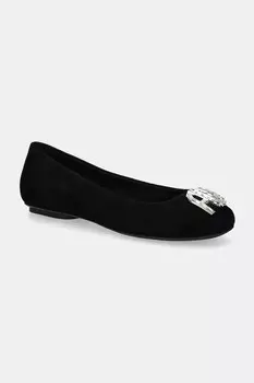 Замшевые балетки Ballet Ballerina Furla, черный
