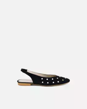 Замшевые балетки для девочек с заклепками Eli 1957, черный