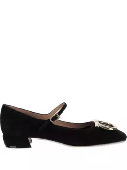 Замшевые балетки Мэри Джейн Ferragamo, черный