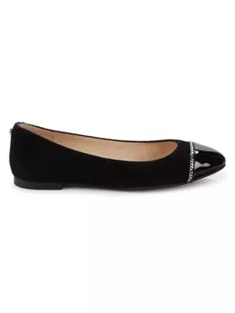 Замшевые балетки Milla с цепочкой Stuart Weitzman, черный