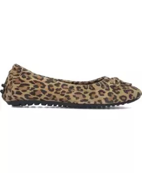 Замшевые балетки с леопардовым принтом Notre-V, мультиколор